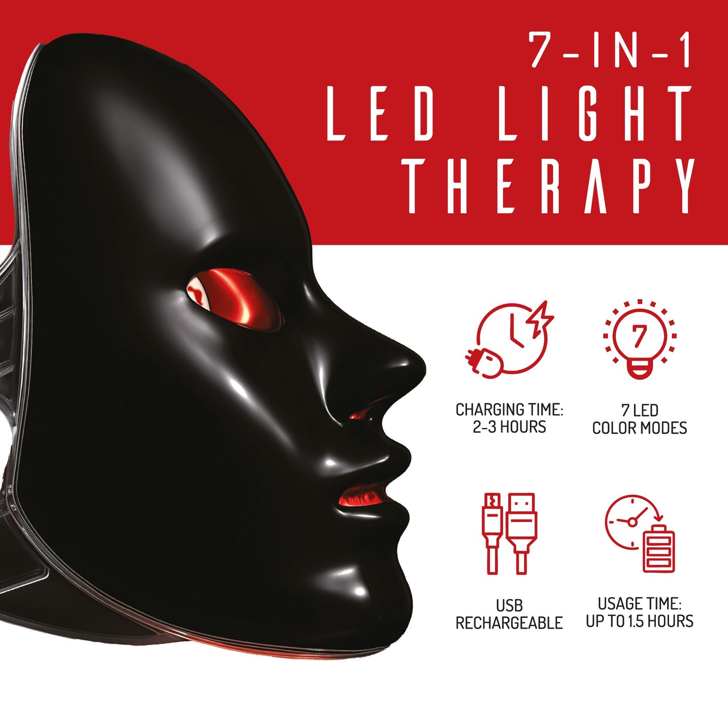 7-in-1 LED Light Therapy Face Mask – Advanced Skincare at Home!